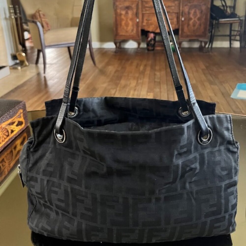 Vintage Fendi Zucca Tote-Black.